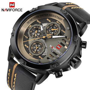 NAVIFORCE Mens Watches Top Brand Luxury Waterproof 24 hour Date Quartz Watch