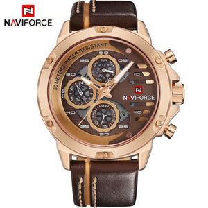 NAVIFORCE Mens Watches Top Brand Luxury Waterproof 24 hour Date Quartz Watch