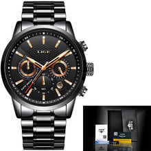 Load image into Gallery viewer, Mens Watches Top Brand Luxury LIGE Waterproof Military Sport Watch Stainless Steel Multi-function Quartz Clock Relogio Masculino