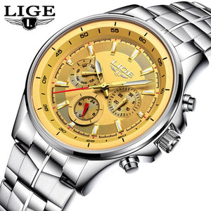 Mens Watches LIGE Top Brand Luxury Men's Military Waterproof Sports Watch Men's Multi-function Quartz Clock Relogio Masculino