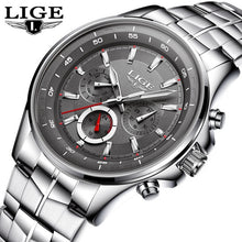 Load image into Gallery viewer, LIGE Mens Watches Waterproof Top Brand Luxury Quartz Watch Men Sport Watch Fashion Casual Military Clock Relogio Masculino+Box