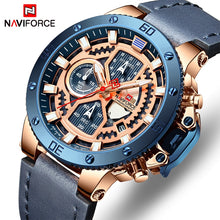 Load image into Gallery viewer, NAVIFORCE Mens Sports Watches Men Top Brand Luxury Leather Quartz Automatic Date Clock