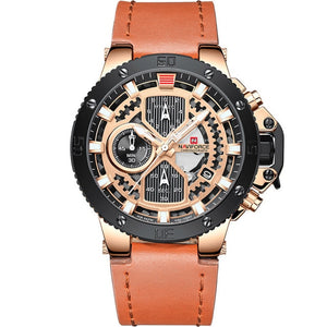 NAVIFORCE Mens Sports Watches Men Top Brand Luxury Leather Quartz Automatic Date Clock