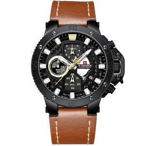 NAVIFORCE Mens Sports Watches Men Top Brand Luxury Leather Quartz Automatic Date Clock