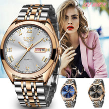 Load image into Gallery viewer, 2019 LIGE New Wose Gold&amp;White Watch